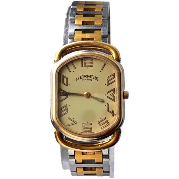 Vintage Hermès Rallye Unisex Watch Swiss Made H-Band Bracelet Quartz Luxury - Picture 2 of 7